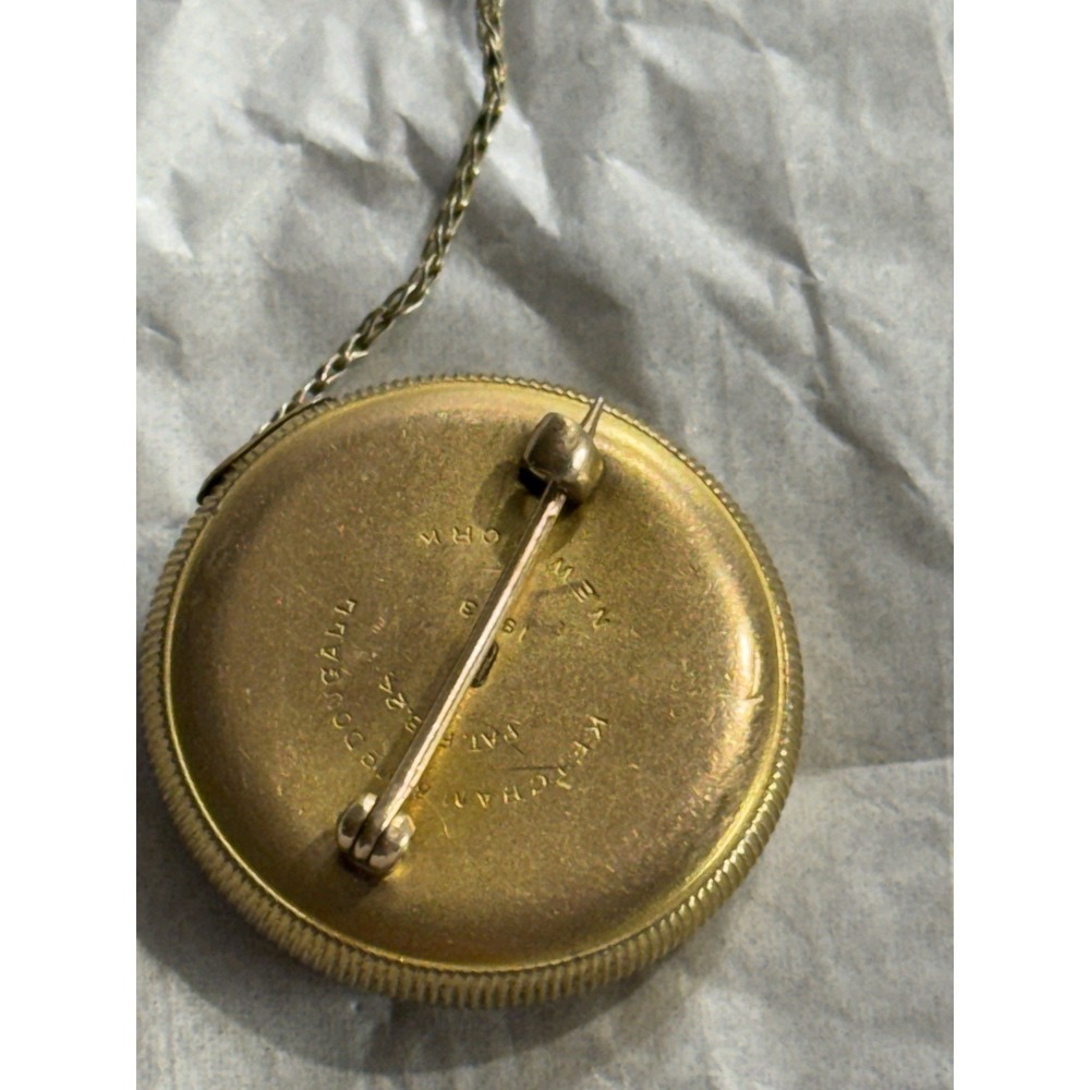 Antique 1903 Ketcham & McDougall Retractable Eyeglass Holder Pin Brooch "U"/"V" - Picture 3 of 9
